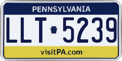 PA license plate LLT5239