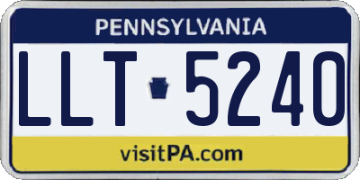 PA license plate LLT5240
