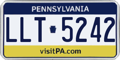 PA license plate LLT5242