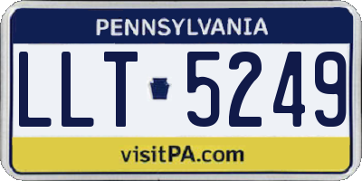 PA license plate LLT5249