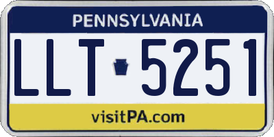 PA license plate LLT5251