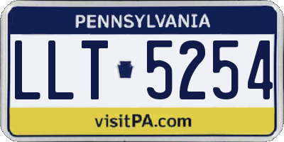 PA license plate LLT5254