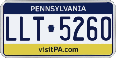 PA license plate LLT5260