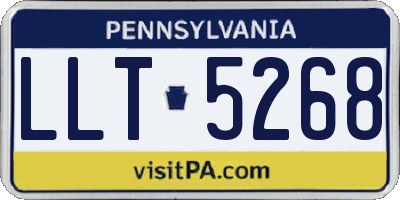 PA license plate LLT5268
