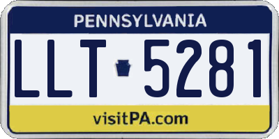 PA license plate LLT5281