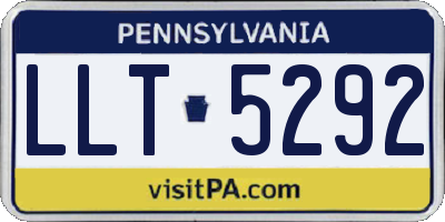 PA license plate LLT5292