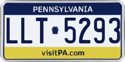 PA license plate LLT5293