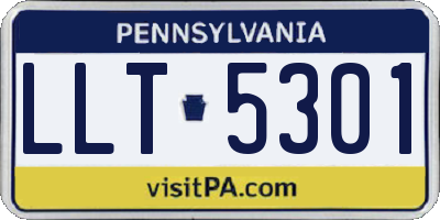PA license plate LLT5301