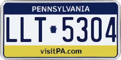 PA license plate LLT5304