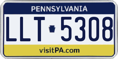 PA license plate LLT5308