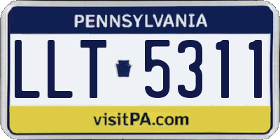 PA license plate LLT5311