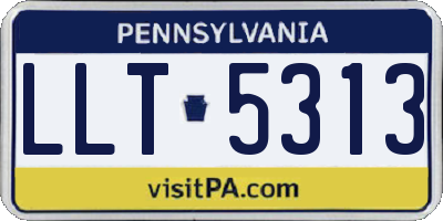 PA license plate LLT5313