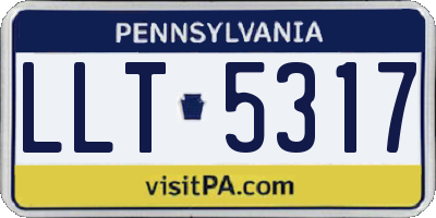 PA license plate LLT5317