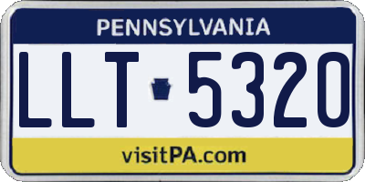 PA license plate LLT5320