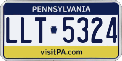 PA license plate LLT5324
