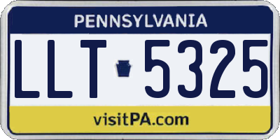 PA license plate LLT5325
