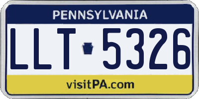PA license plate LLT5326