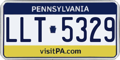 PA license plate LLT5329