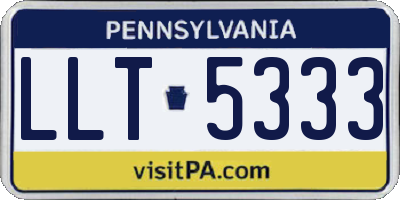 PA license plate LLT5333