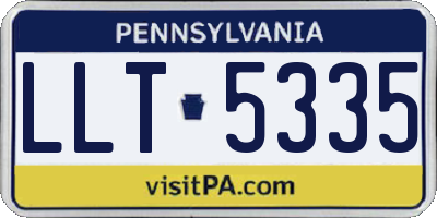 PA license plate LLT5335