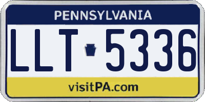 PA license plate LLT5336
