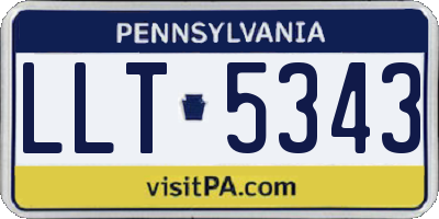 PA license plate LLT5343