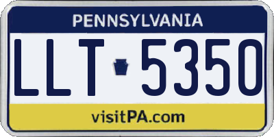 PA license plate LLT5350