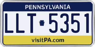 PA license plate LLT5351