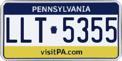 PA license plate LLT5355