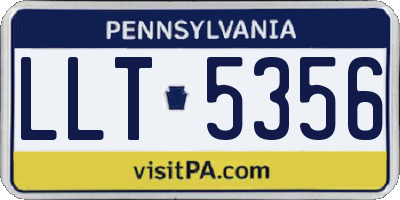 PA license plate LLT5356