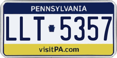 PA license plate LLT5357