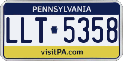 PA license plate LLT5358