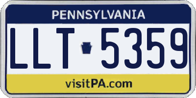 PA license plate LLT5359
