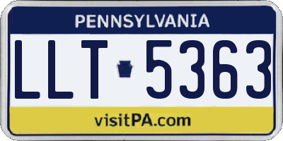PA license plate LLT5363