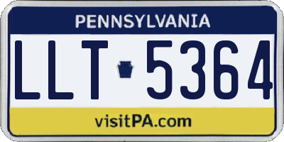 PA license plate LLT5364