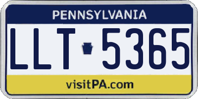 PA license plate LLT5365