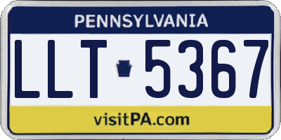 PA license plate LLT5367