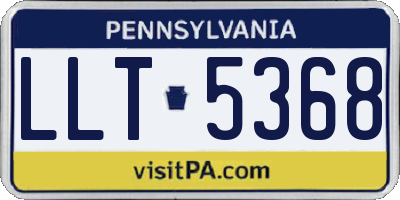PA license plate LLT5368