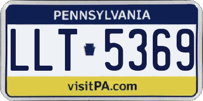 PA license plate LLT5369