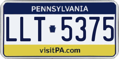 PA license plate LLT5375