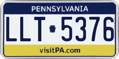 PA license plate LLT5376