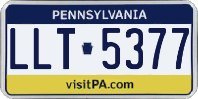 PA license plate LLT5377