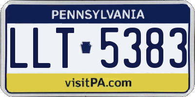 PA license plate LLT5383