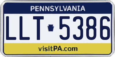 PA license plate LLT5386
