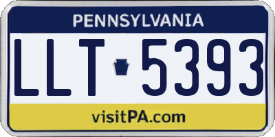 PA license plate LLT5393