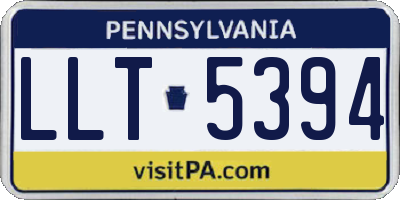 PA license plate LLT5394