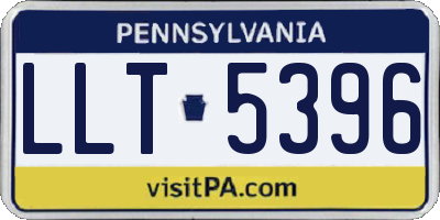 PA license plate LLT5396