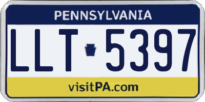 PA license plate LLT5397