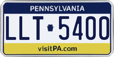 PA license plate LLT5400