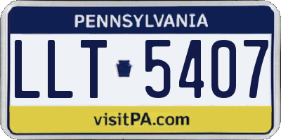 PA license plate LLT5407